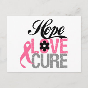 Carte Postale Cancer du sein HOPE LOVE CURE Cadeaux