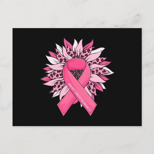 Carte Postale Cancer du sein Pink Ribbon Tournesol Cancer du sei (Devant)