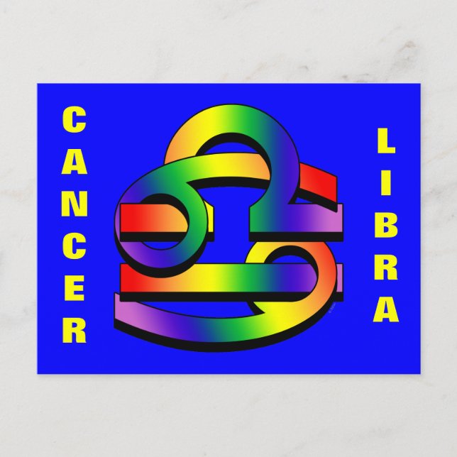 Carte Postale Cancer & Libra GLBT (Devant)
