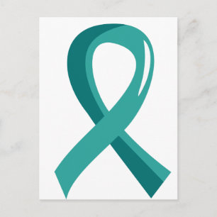 Carte Postale Cancer péritonéal Ruban Turquoise 3
