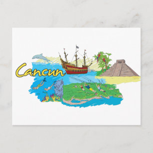 Carte Postale Cancun, la ville célèbre de Mexico
