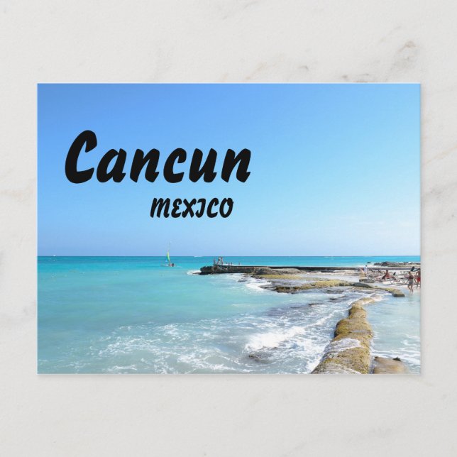 Carte Postale Cancun Mexico Beach Resort Eau limpide (Devant)