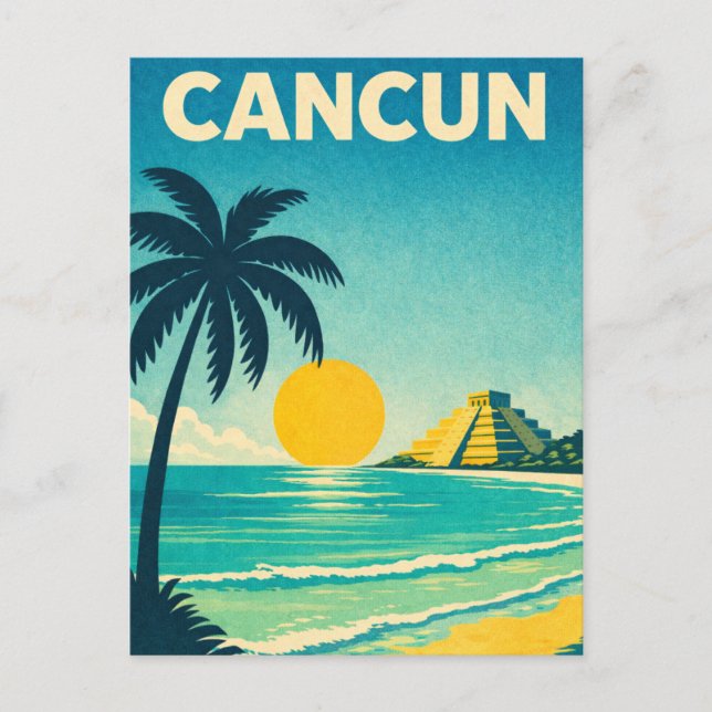 Carte Postale Cancun Mexico Vintage Travel (Devant)