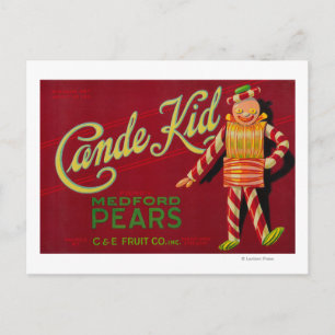 Carte Postale Cande Kid Pear Crate Label Medford, OU