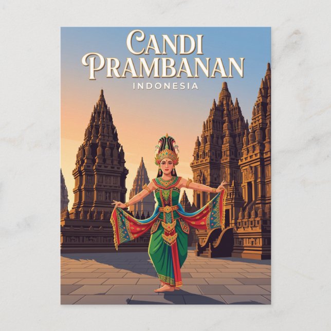 Carte Postale Candi Prambanan Indonésie (Devant)
