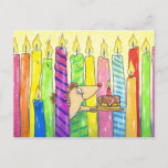 Carte Postale Candles Happy Birthday postcard by N. Janes<br><div class="desc">Send someone this cute hedgehog card to wish them a Happy Birthday.</div>