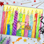 Carte Postale Candles Happy Birthday postcard by N. Janes<br><div class="desc">Send someone this cute hedgehog card to wish them a Happy Birthday.</div>