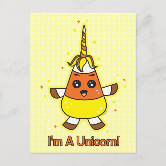 Carte Postale Candy Corn Unicorn (Devant)