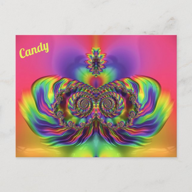 Carte Postale CANDY ~ Motif de conception 3D ~ Multi Couleurs (Devant)