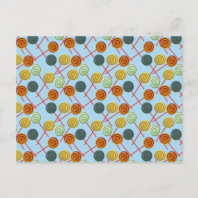Carte Postale Candy pattern | Lollies 1lipop (Devant)