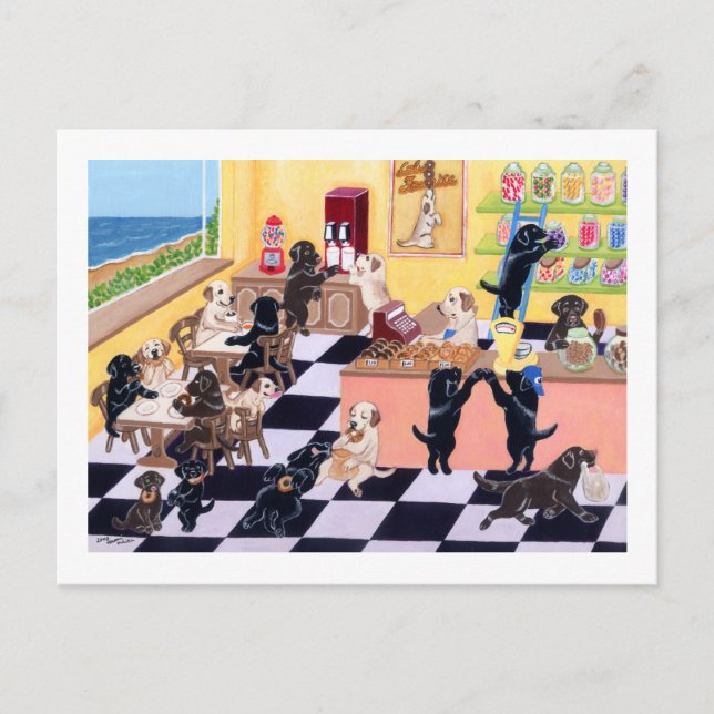 Carte Postale Candy Shop Labradors (Devant)