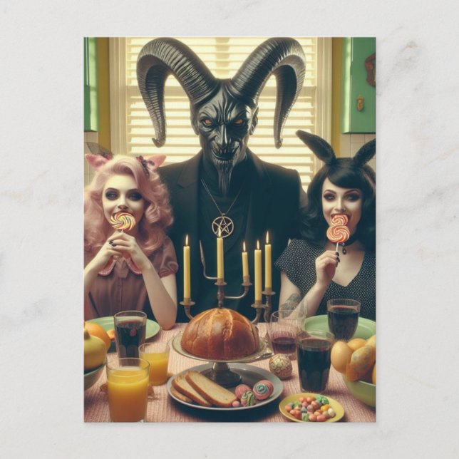 Carte Postale Candy Supper vintage Occult Baphomet (Devant)