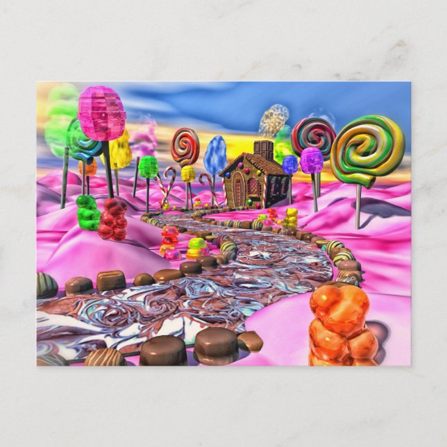 Carte Postale Candyland rose (Devant)