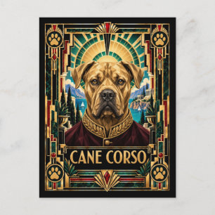 Carte Postale Cane Corso, Chien Art Déco
