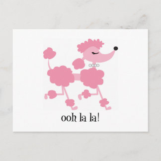 Carte Postale caniche rose