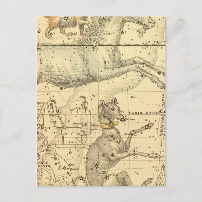 Carte Postale Canis Major, Canis Minor, Monoceros, Argo Navis (Devant)