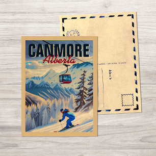 Carte Postale Canmore Alberta Mountains Canada Années 1950