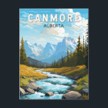 Carte Postale Canmore Canada Voyage Art Vintage<br><div class="desc">Conception de voyage rétro de Canmore. Canmore est une ville située dans les montagnes Rocheuses de l'Alberta,  à l'ouest de Calgary. Elle est connue pour ses sommets escarpés comme les Trois Sœurs et le pic Ha Ling.</div>