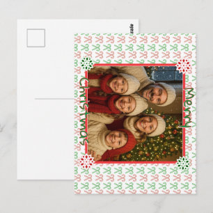 Carte Postale Canne de Noël personnalisée à la menthe poivrée 