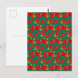 Carte Postale Canneberge Avec Feuilles