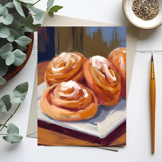 Carte Postale Cannelle Buns Boulangerie peinture (Créateur téléchargé)