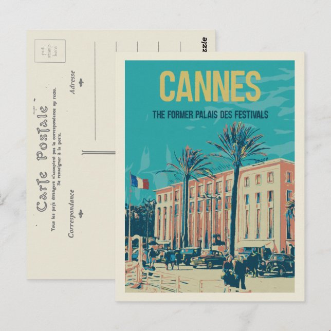 Carte Postale Cannes Côte d'Azur France, Palais des festivals (Devant / Derrière)