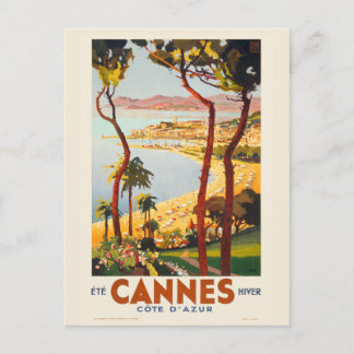 Carte Postale Cannes - Côte d'Azur France Poster vintage 1935