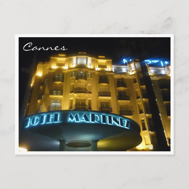 Carte Postale cannes hôtel nuit (Devant)