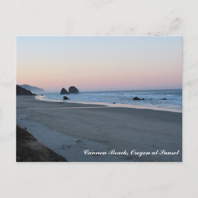 Carte Postale Cannon Beach AM, Cannon Beach, Oregon au coucher d (Devant)