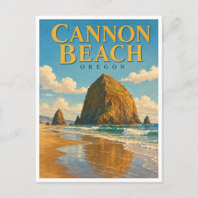 Carte Postale Cannon Beach Oregon Haystack Rock GeoSaga (Devant)
