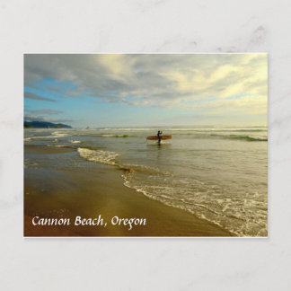 Carte postale Cannon Beach Oregon Surfer Sunset