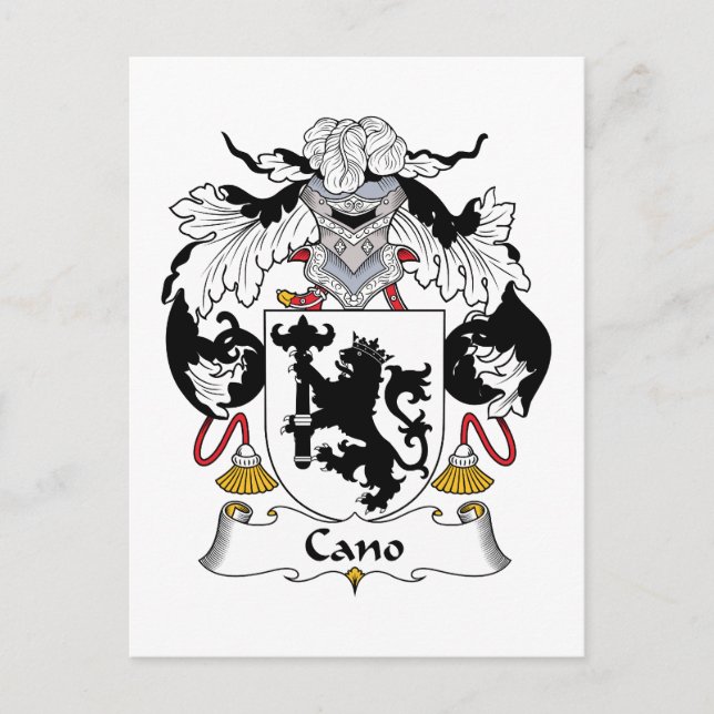 Carte Postale Cano Family Crest (Devant)