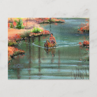 Carte Postale CANOË CALME par SHARON SHARPE