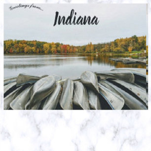 Carte Postale Canoës en chaîne-O-Lakes Warren Township Indiana