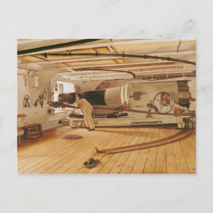 Carte Postale Canon à vingt-sept livres sur un navire de guerre