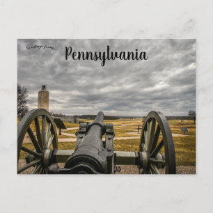 Carte Postale Canon et Mémorial de la Paix Gettysburg Pennsylvan
