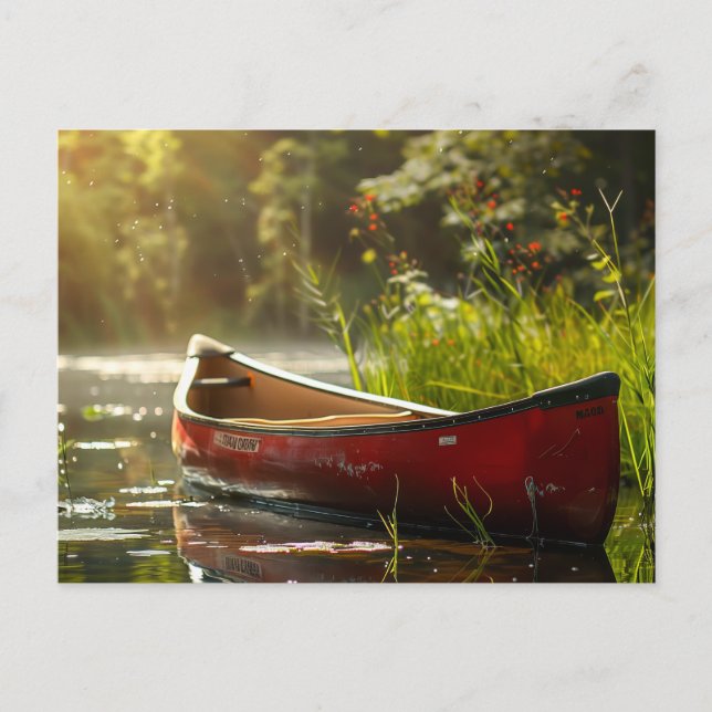 Carte Postale Canot dans une rivière (Devant)