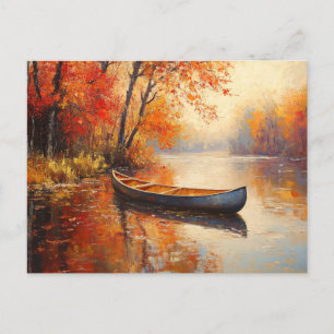 Carte Postale Canot en bois Placid River Automne