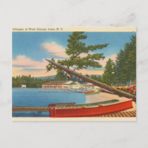 Carte Postale Canot sur West Caroga Lake, New York