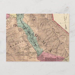 Carte Postale Cantons de père Noël Rosa, Vallejo et Sonoma