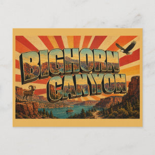 Carte Postale Canyon Bighorn Montana Falaises Rouges Lac Turquoi