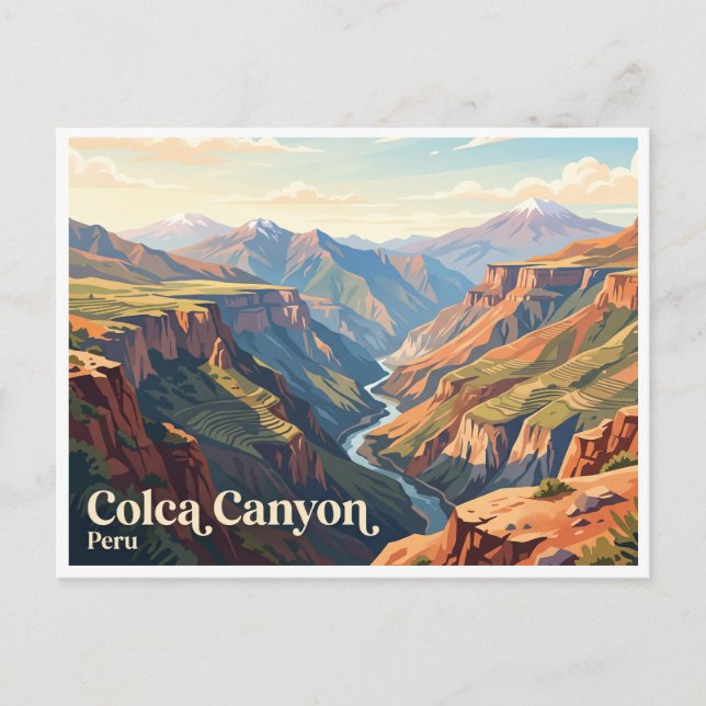 Carte Postale Canyon Colca Chivay Pérou (Devant)