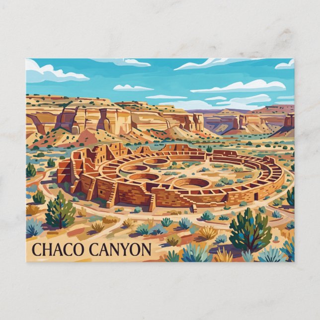 Carte Postale Canyon de Chaco Nouveau-Mexique (Devant)