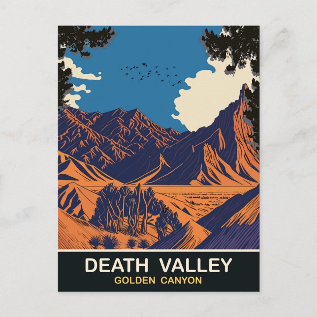 Carte Postale Canyon d'Or, Death Valley CA, Voyage (Devant)