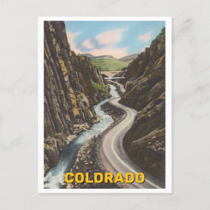 Carte Postale Canyon du Colorado : Route Vintage et Rivière