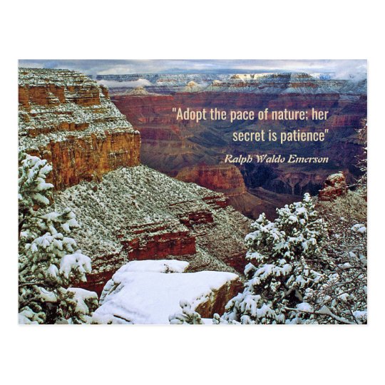 Carte Postale Canyon Grand En Hiver Avec La Citation D Emerson Zazzle Fr