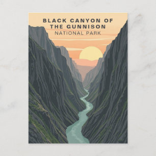 Carte Postale Canyon noir de Gunnison Vintage USA