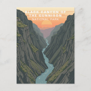 Carte Postale Canyon noir de la Gunnison Retro USA