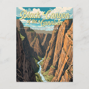 Carte Postale Canyon Noir Du Parc National Gunnison Art
