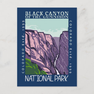 Carte Postale Canyon Noir Du Parc National Gunnison Rétro